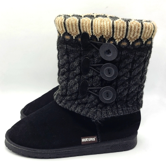 Muk Luks Womens Cheryl Boots Size 10 Sweater Knit Fold Over - Picture 5 of 15